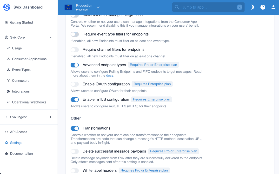 Enable Advanced Endpoint Types