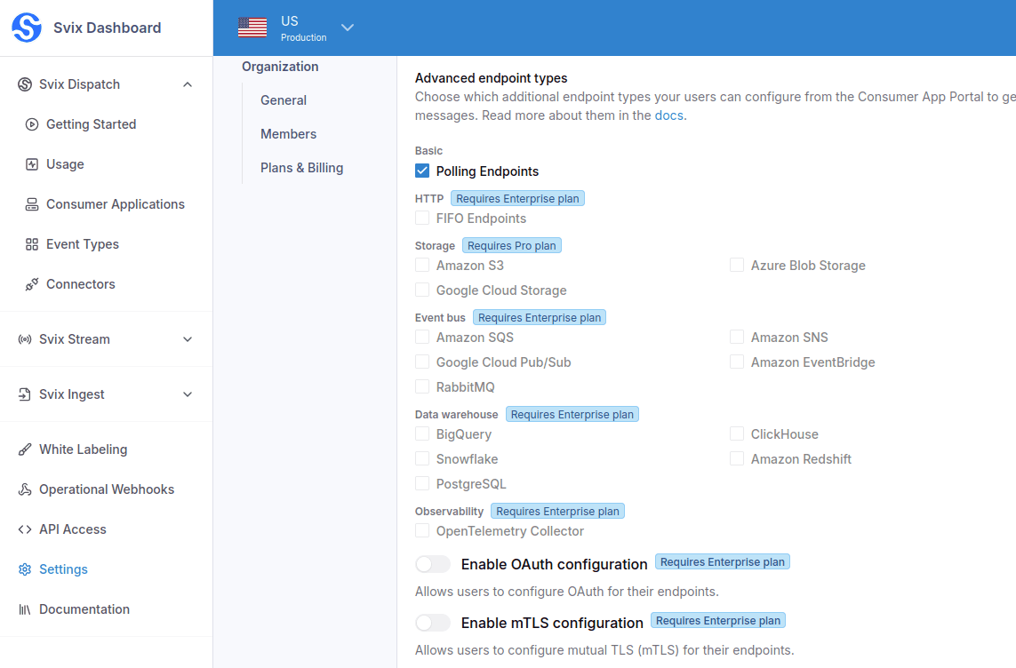 Enable Polling Endpoints