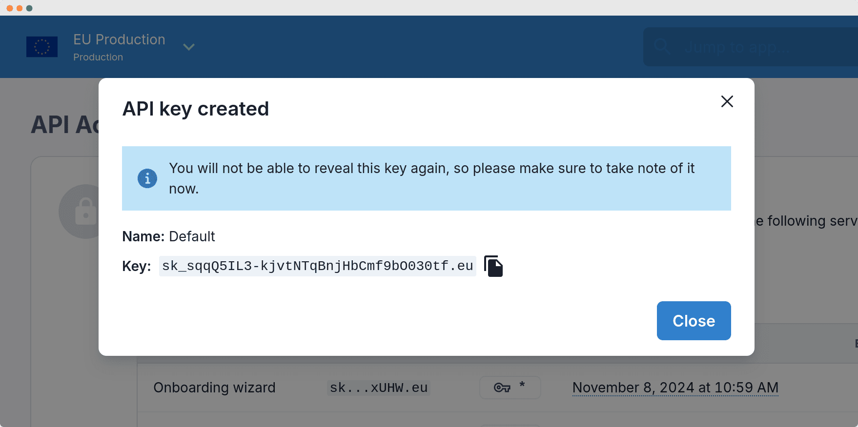 API Access page