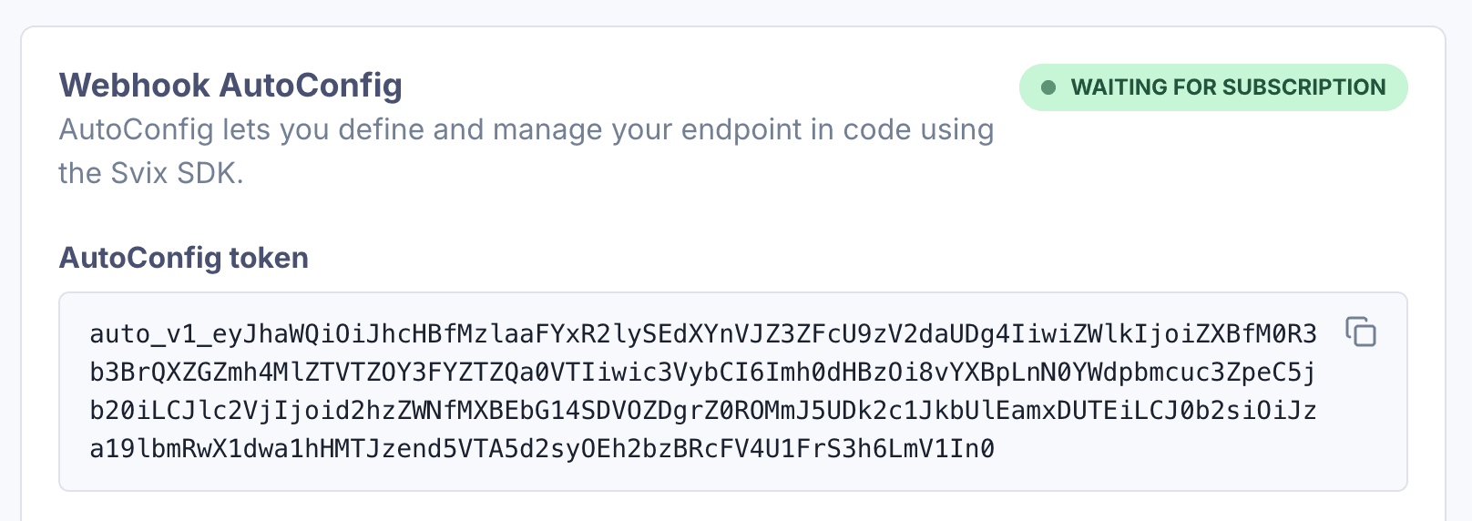 AutoConfig token in the Application Portal
