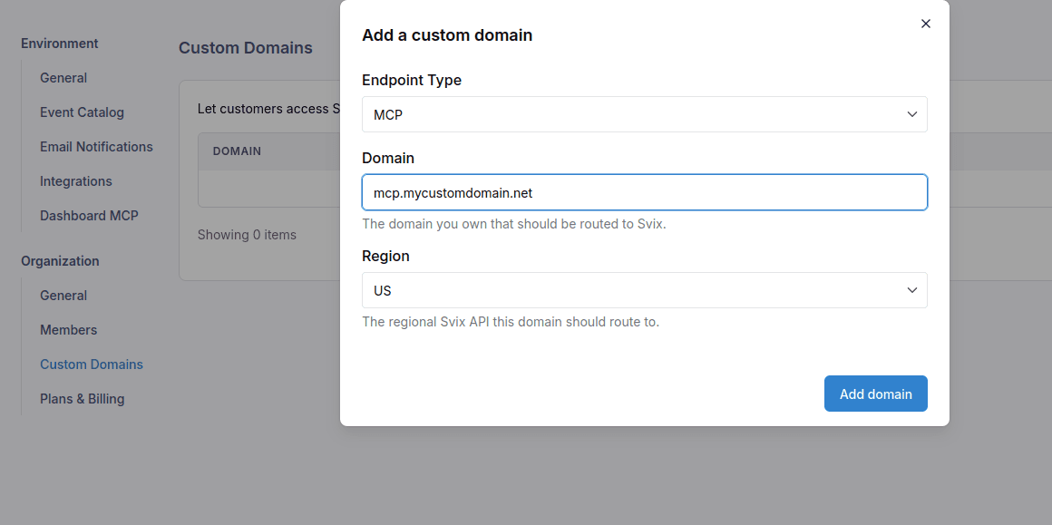 Regional MCP Custom Domain