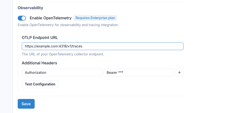 Configure OpenTelemetry
