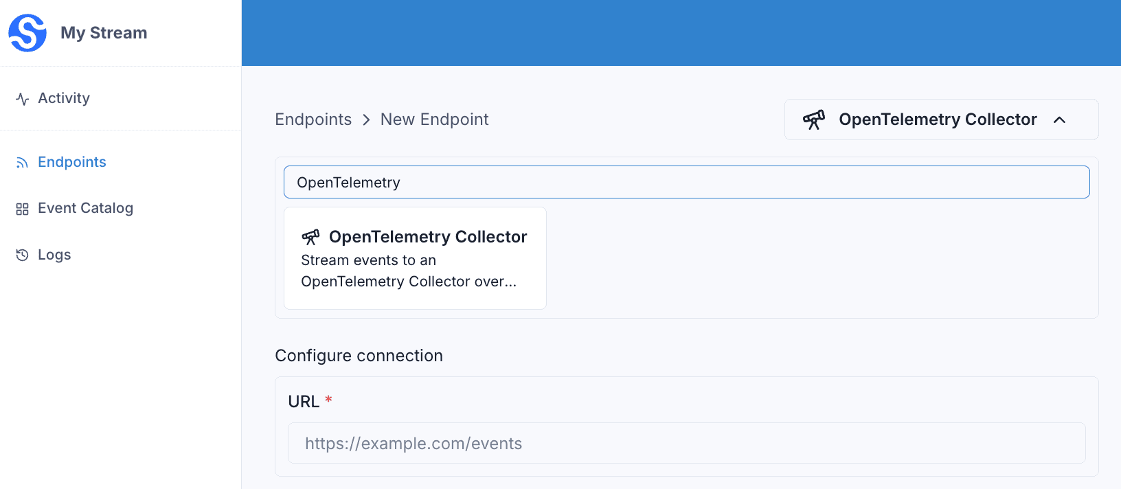 OpenTelemetry Endpoint Create