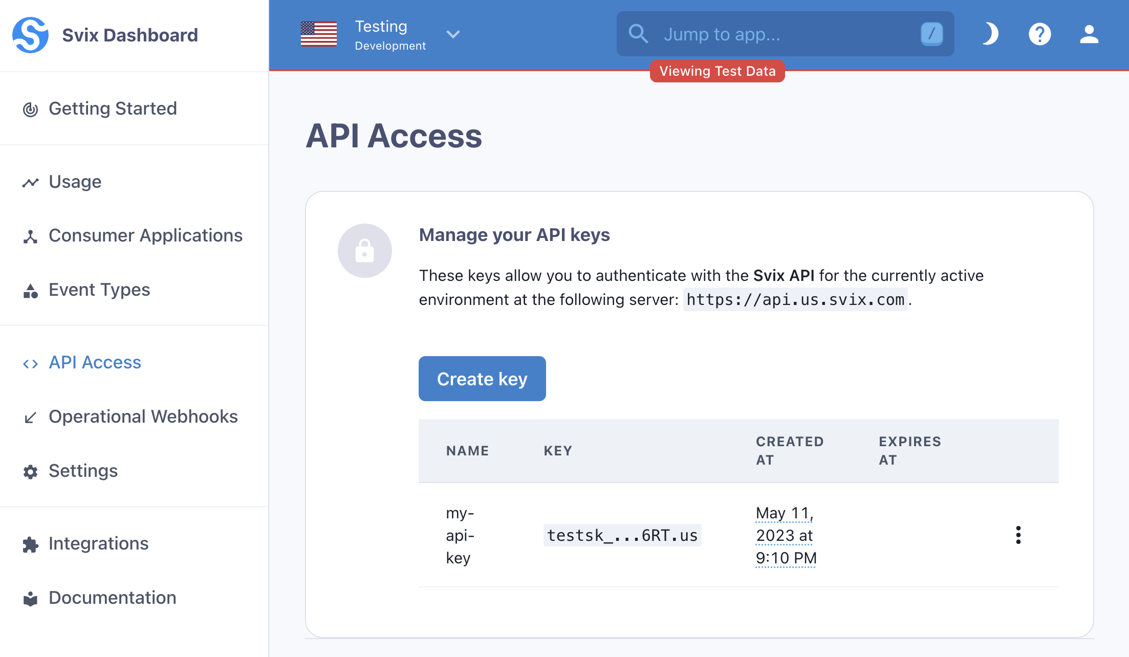 API Access page