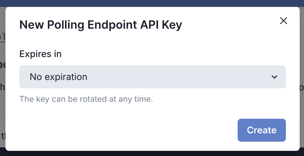 Polling Endpoint Create API Key